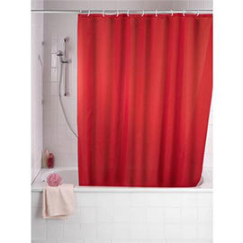 Wenko Plain Red Polyester Shower Curtain - W1800 x H2000mm - 20037100 Medium Image
