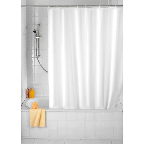 Wenko Plain White Polyester Shower Curtain - W1200 x H2000mm - 19145100 Large Image