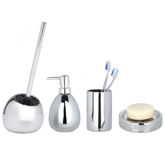 Wenko Polaris Ceramic Bathroom Accessories Set - Chrome Large Image