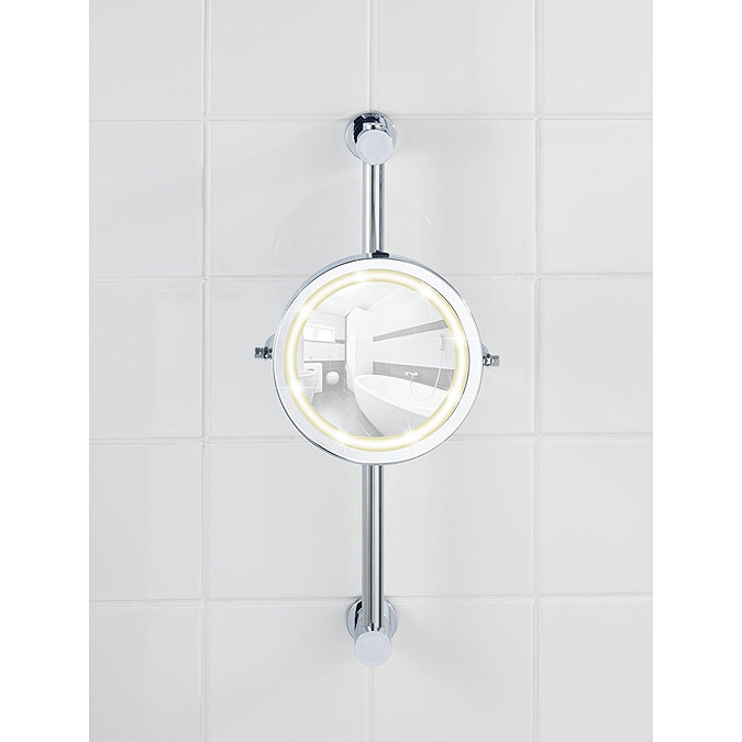 Wenko Power-Loc LED Carpi 5x Magnification Wall Mounted Mirror - 20907100 Feature Large Image