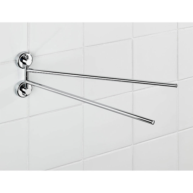 Wenko Power-Loc Sion Double Towel Holder - 19667100 Standard Large Image