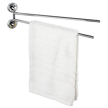 Wenko Power-Loc Sion Double Towel Holder - 19667100  Profile Large Image