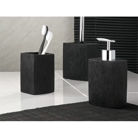 Wenko Recife Bathroom Accessories Set - Black Profile Large Image