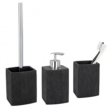 Wenko Recife Bathroom Accessories Set - Black Profile Large Image