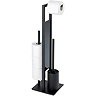 Wenko Rivalta Black Free Standing Toilet Brush + Roll Holder - 23708100 Large Image