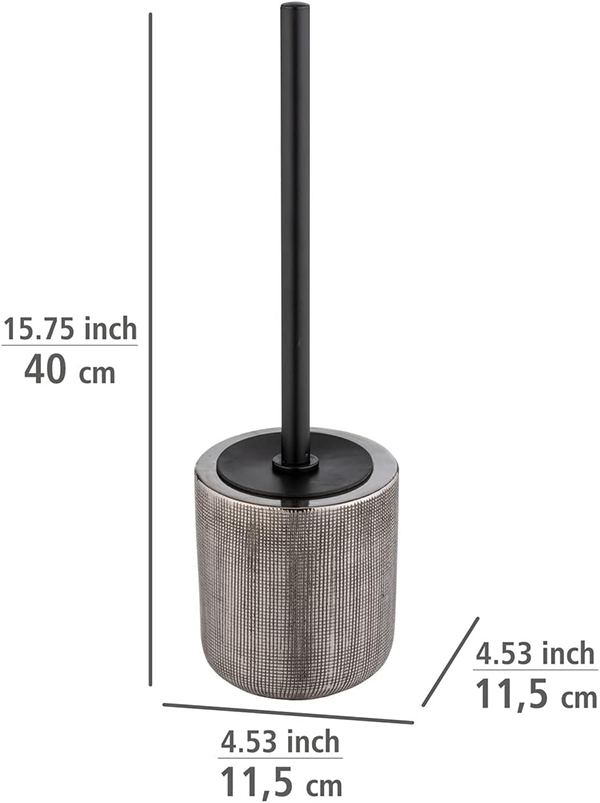 Wenko Ceramic Toilet Brush Set - Rivara Silver