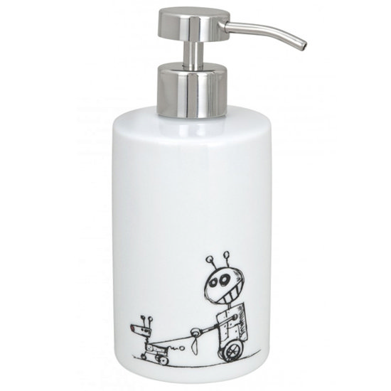 Wenko Robots Porcelain Soap Dispenser - 19407100 Large Image