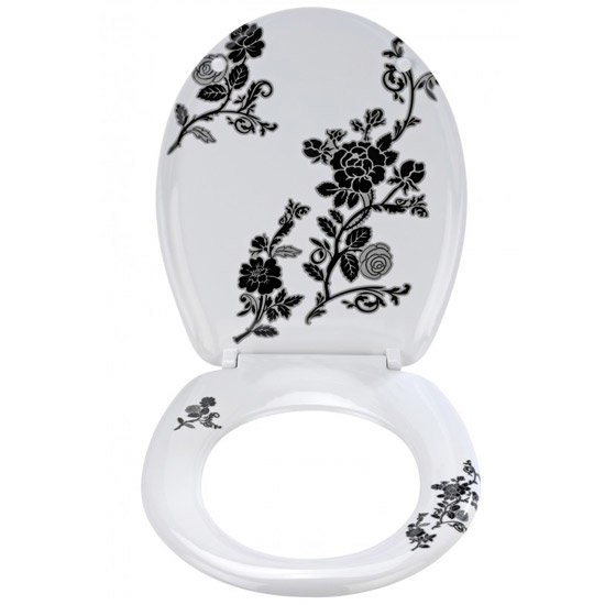 Wenko Rose Noir Duroplast Toilet Seat - 18361100 Profile Large Image