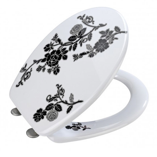 Wenko Rose Noir Duroplast Toilet Seat - 18361100 Feature Large Image