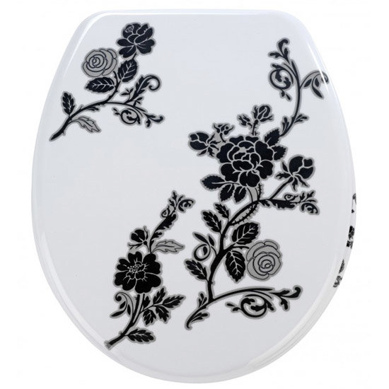Wenko Rose Noir Duroplast Toilet Seat - 18361100 Large Image