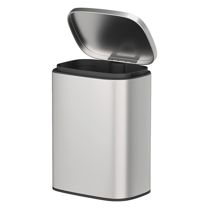 Wenko Sare Wall Mounted 5L Bin - Matt Stainless Steel
