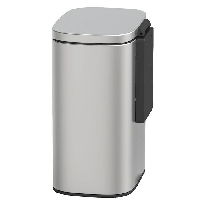 Wenko Sare Wall Mounted 5L Bin - Matt Stainless Steel