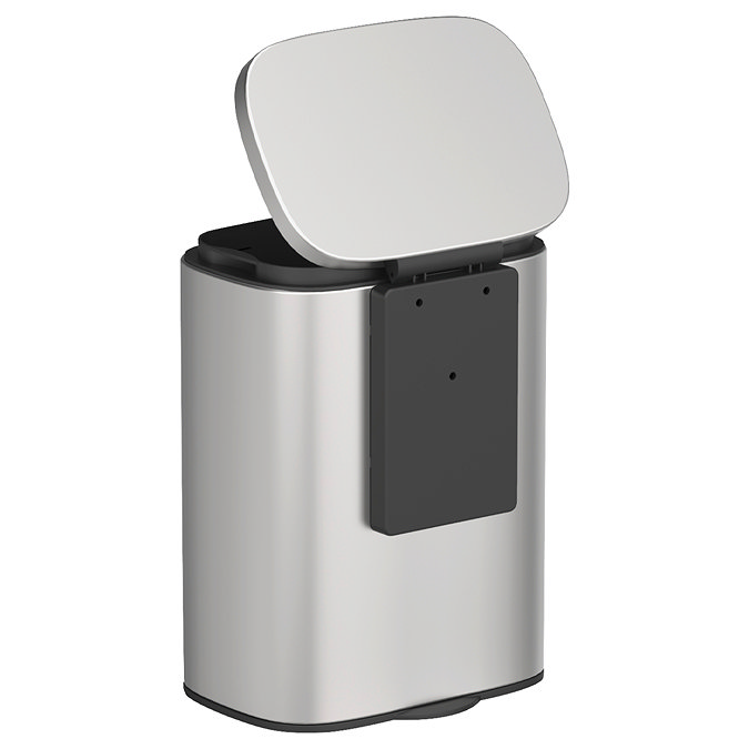 Wenko Sare Wall Mounted 5L Bin - Matt Stainless Steel