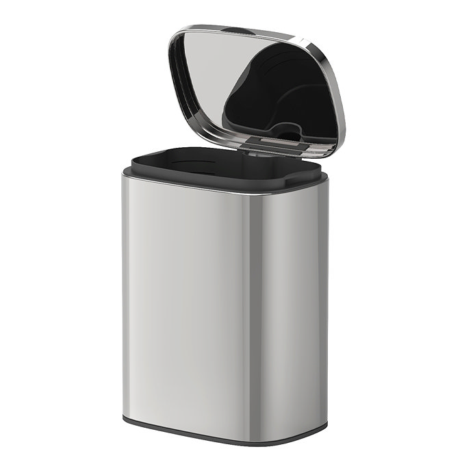 Wenko Sare Wall Mounted 5L Bin - Shiny Stainless Steel