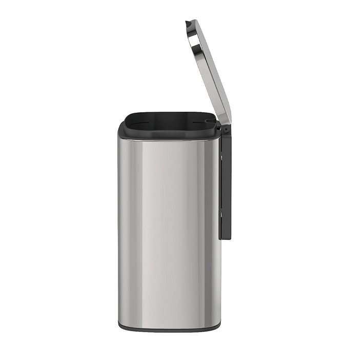 Wenko Sare Wall Mounted 5L Bin - Shiny Stainless Steel
