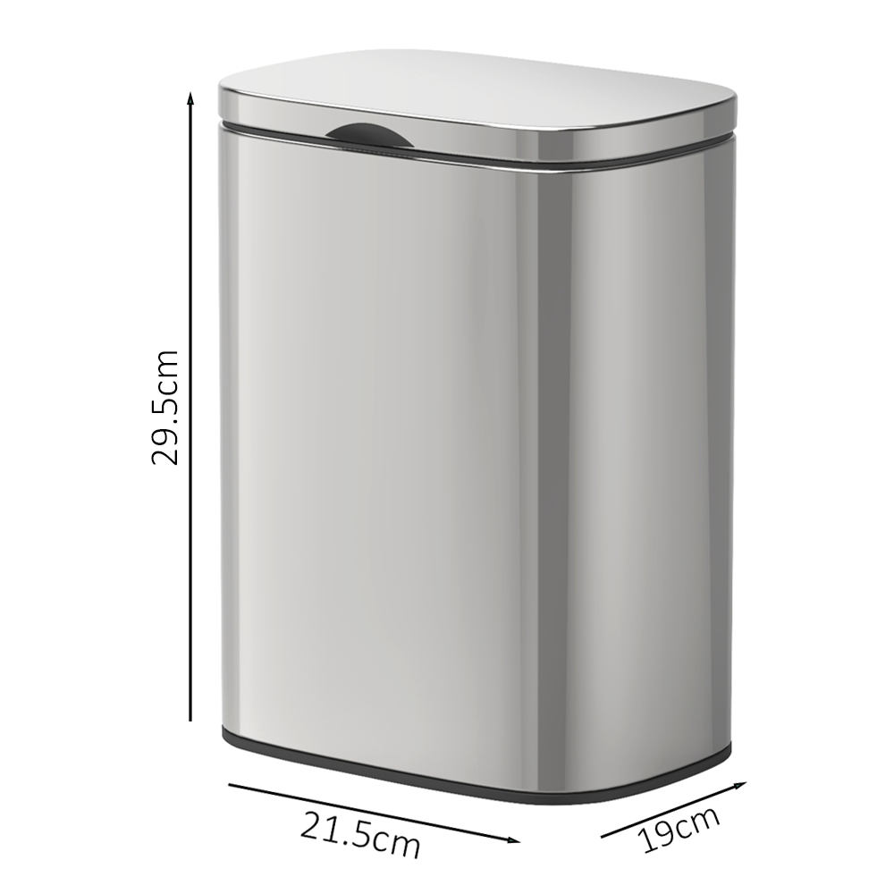 Wenko Sare Wall Mounted 5L Bin - Shiny Stainless Steel