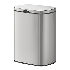 Wenko Sare Wall Mounted 5L Bin - Shiny Stainless Steel