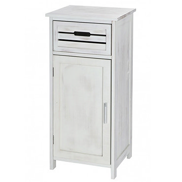Wenko Scandi Cupboard w/ Drawer & Door - Whitewash - 19793100 Profile Large Image