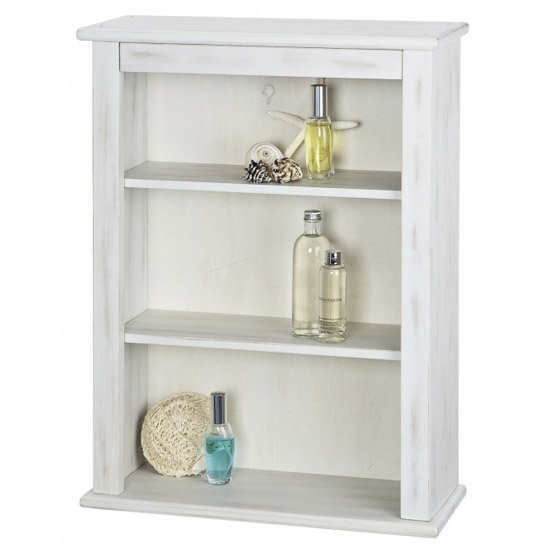 Wenko Scandi Wall Shelf - Whitewash - 19796100 Profile Large Image