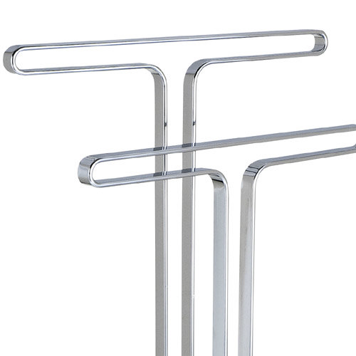 Wenko Sora Towel and Clothes Stand - Chrome/Black - 19506100 Profile Large Image