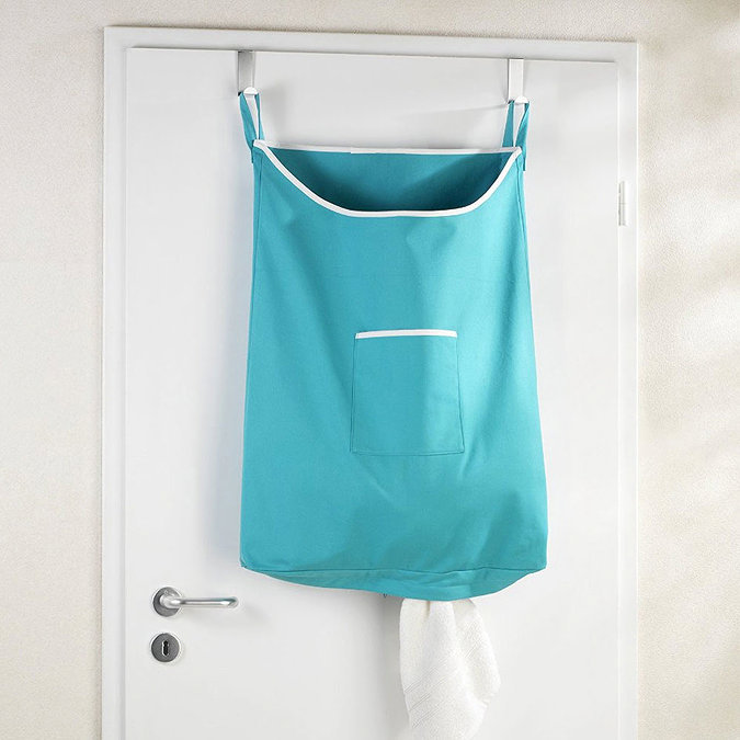 Wenko Space-Saving Laundry Bag - Turquoise Large Image