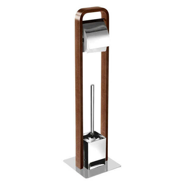 Wenko Tallone Standing WC Set - Chrome/Wood - 18560100 Large Image