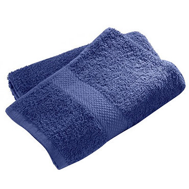 Wenko Terry Cotton Shower Towel - 700 x 1400mm - Dark Blue - 19575100 Profile Large Image