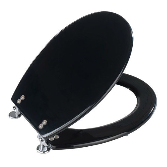 Wenko Topic Hand-made Polyresin Toilet Seat - Black - 18924100 Profile Large Image