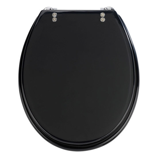 Wenko Topic Handmade Polyresin Toilet Seat Black 18924100 at