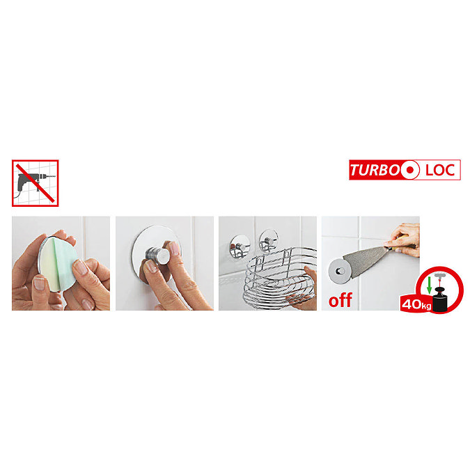 Wenko Turbo-Loc Stainless Steel Sponge Holder - 2020040100 Standard Large Image