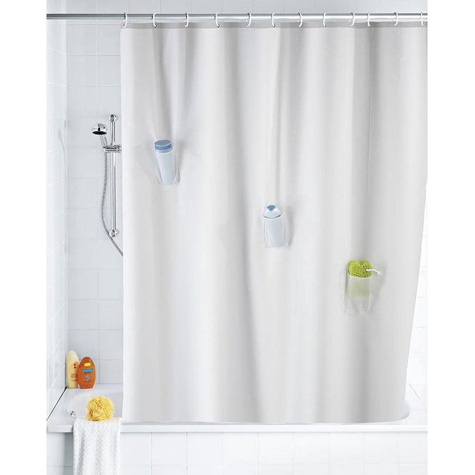 Wenko Villa Anti-Mold Shower Curtain with 3 Pockets - W1800 x H2000mm Profile Large Image