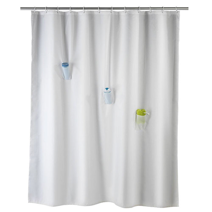 Wenko Villa Anti-Mold Shower Curtain with 3 Pockets - W1800 x H2000mm Large Image