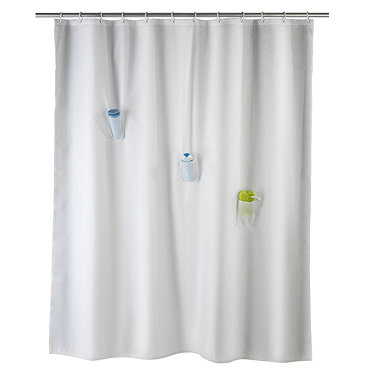Wenko Villa Anti-Mold Shower Curtain with 3 Pockets - W1800 x H2000mm Profile Large Image