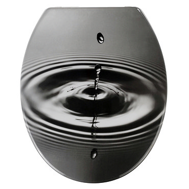 Wenko Waterdrop Grey Soft-Close Toilet Seat - 21685100 Profile Large Image