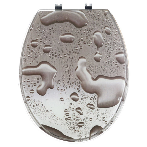 Wenko Waterdrop Polyresin SoftClose Toilet Seat 20545100 at