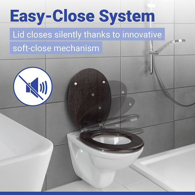 Wenko Wenge MDF Soft Close Toilet Seat