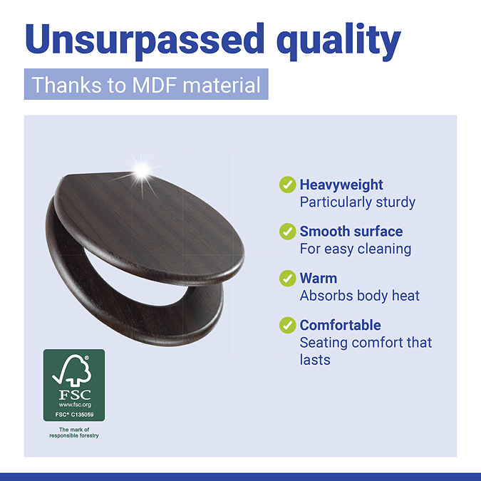 Wenko Wenge MDF Soft Close Toilet Seat