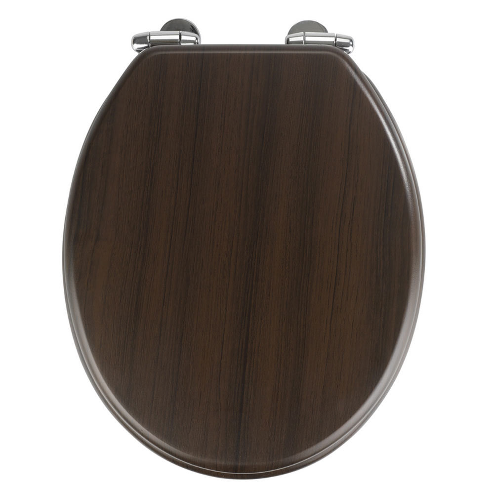 Dark wood soft close toilet deals seat