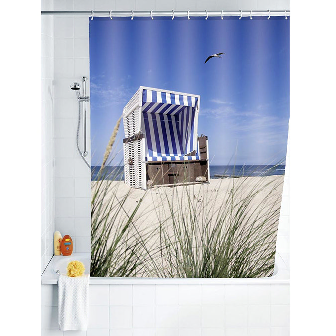 Wenko Wicker Beach Chair Polyester Shower Curtain - W1800 x H2000mm Large Image