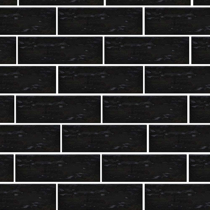Westbury Rustic Metro Wall Tiles - Black - 30 x 10cm Profile Large Image