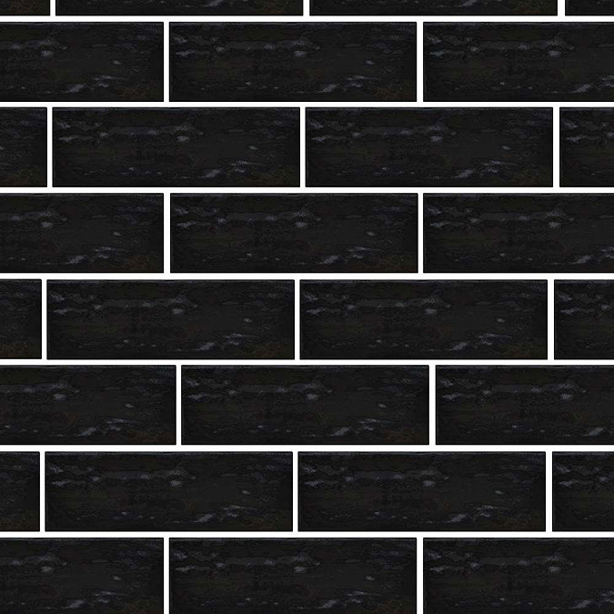 Westbury Rustic Metro Wall Tiles - Black - 30 x 10cm  Profile Large Image