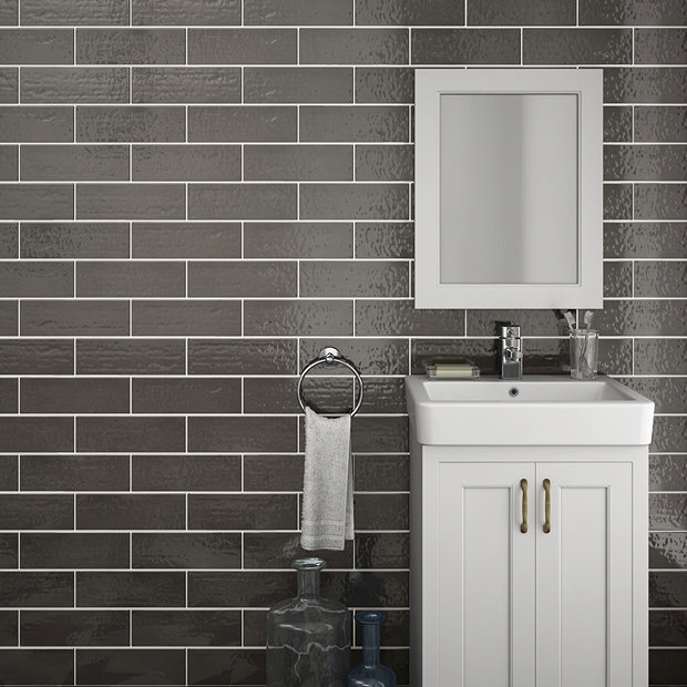 Westbury Rustic Metro Wall Tiles Graphite 30 x 10cm (Pack of 34)