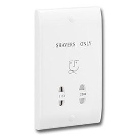 White Dual Voltage Shaver Socket - SHAS Medium Image