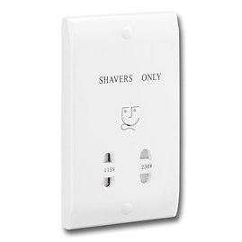 White Dual Voltage Shaver Socket - SHAS Large Image