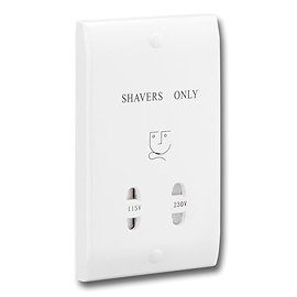 White Dual Voltage Shaver Socket - SHAS Large Image