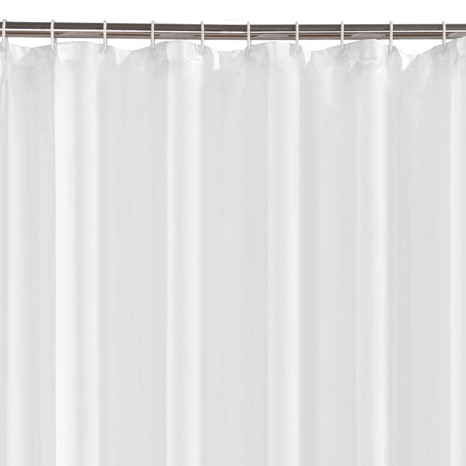 White H1800 x W1800mm Polyester Shower Curtain  Feature Large Image