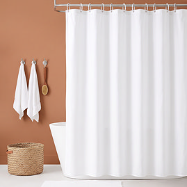 White Polyester Shower Curtain 1800mm x 2000mm