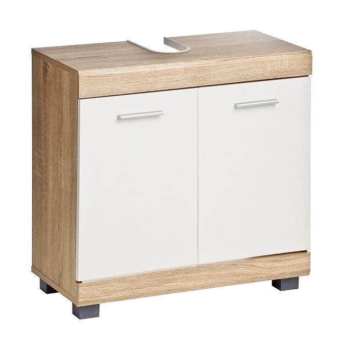 White Oak Under The Sink Cabinet with Double Doors Large Image