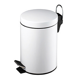 White 3 Litre Pedal Bin - 0506422 Large Image