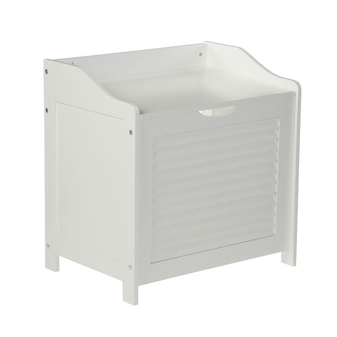 White Shutter Laundry Storage Cabinet - 1600902 Large Image